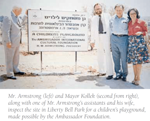 HWA with Mayor Teddy Kollek in Jerusalem